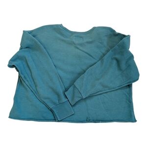 Teal Rough Cropped Sweatshirt